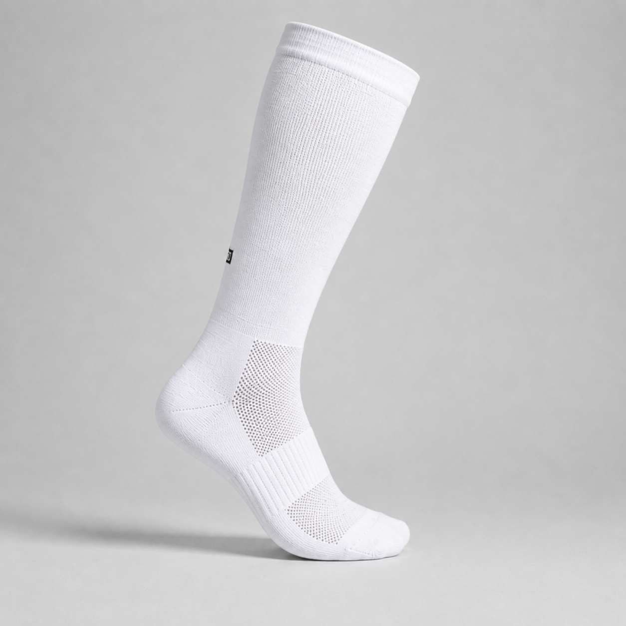Meia Corrida Poliamida Cano Alto - Branco